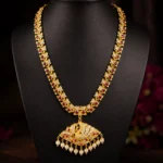 Elegant Swan Pendant Gold Necklace with Ruby Accen - vijaya jeweller - featured