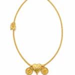 Gold Heart Pendant Necklace with Coin Charms & Cross Drop - vijaya jeweller - featured