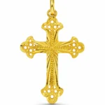 Gold Plated Ornate Cross Pendant -