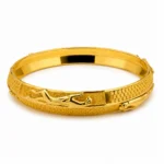 Gold-Tone Classic Patterned Bangle Bracelet