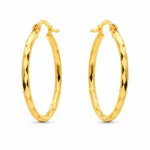 Gold-Tone Diamond-Cut Hoop Earrings -vijaya jeweller - featured