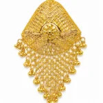 Gold-Tone Ornate Filigree Pendant with Bead Fringe- vijaya jeweller - featured
