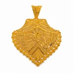 Gold-Tone Ornate Floral Filigree Pendant - vijaya jeweller featurd