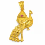 Gold-Tone Peacock Design Pendant - vijaya jeweller - featured