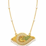 Gold-Tone Peacock Pearl Pendant Necklace -vijaya jeweller -featured