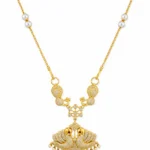 Gold-Tone Swan Pearl Pendant Necklace - vijaya jeweller - featured
