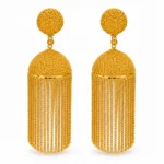 Gold-Tone Tassel Jhumka Earrings - vijaya jeweller - featured