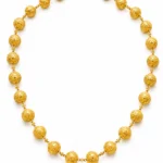 Gold-Tone Textured Bead Necklace- vijaya jeweller -featured
