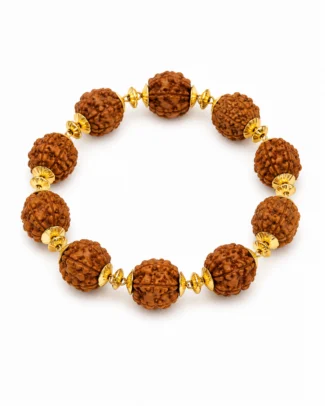 Rudraksha-Style Beaded Gold-Tone Bracelet - vijaa jeweller - featured
