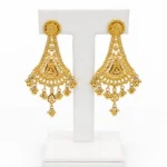 Traditional Gold Filigree Drop Earrings with Bead Tassels - vijaya jeweller - featured