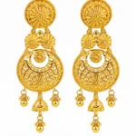 Traditional Gold Lattice Drop Earrings with Bead Tassels- vijaya jeweller - featured