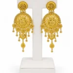 Traditional Gold Medallion Drop Earrings with Bead Tassels - vijaya jeweller - featured