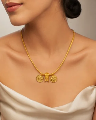Traditional Gold Plated Temple Pendant Necklace- vijaya jeweller - gallery