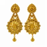 Traditional Gold-Tone Floral Drop Earrings- vijaya jeweller - featured