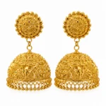 Traditional Gold-Tone Jhumka Earrings- vijaya jeweller - featured
