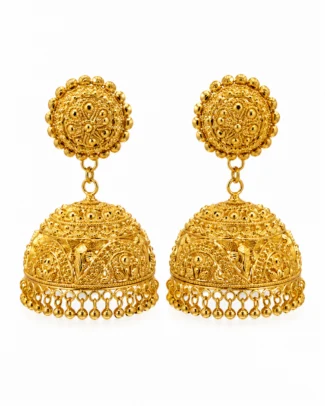 Traditional Gold-Tone Jhumka Earrings- vijaya jeweller - featured
