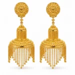 Traditional Gold-Tone Jhumka Earrings with Chain Fringe vijaya jeweller - featured